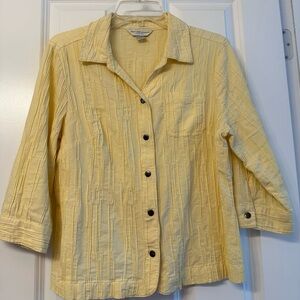 Christopher & Banks Petite Large Yellow Jean Jacket Style Jacket